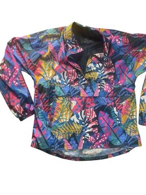 Lauren James Kids Tropical Half-Zip Pullover in Pink, Blue, Yellow